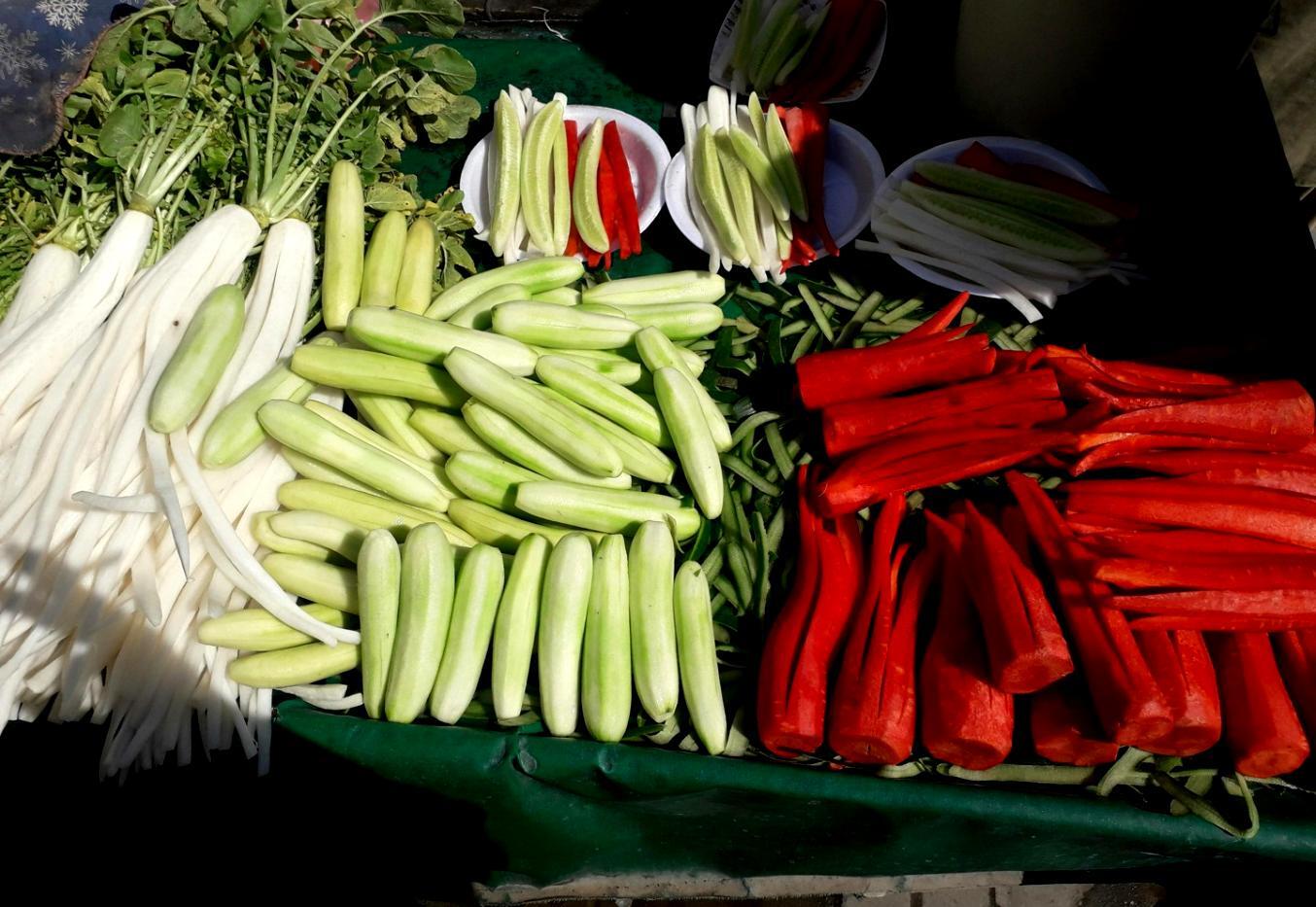 Fresh ingredients prepared for healthy cooking demonstration